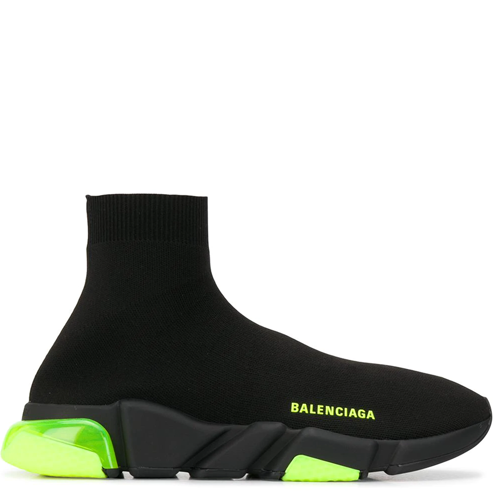 Balenciaga Speed Trainer All Black Yellow Neon AP sneaker