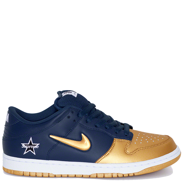 Nike SB Dunk Low Supreme Jewel Swoosh Gold – AP sneaker display picture 3